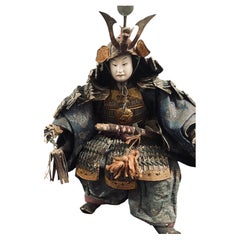 Japanese Edo Musha Ningyō Samurai Warrior Doll with Armor, circa 1750