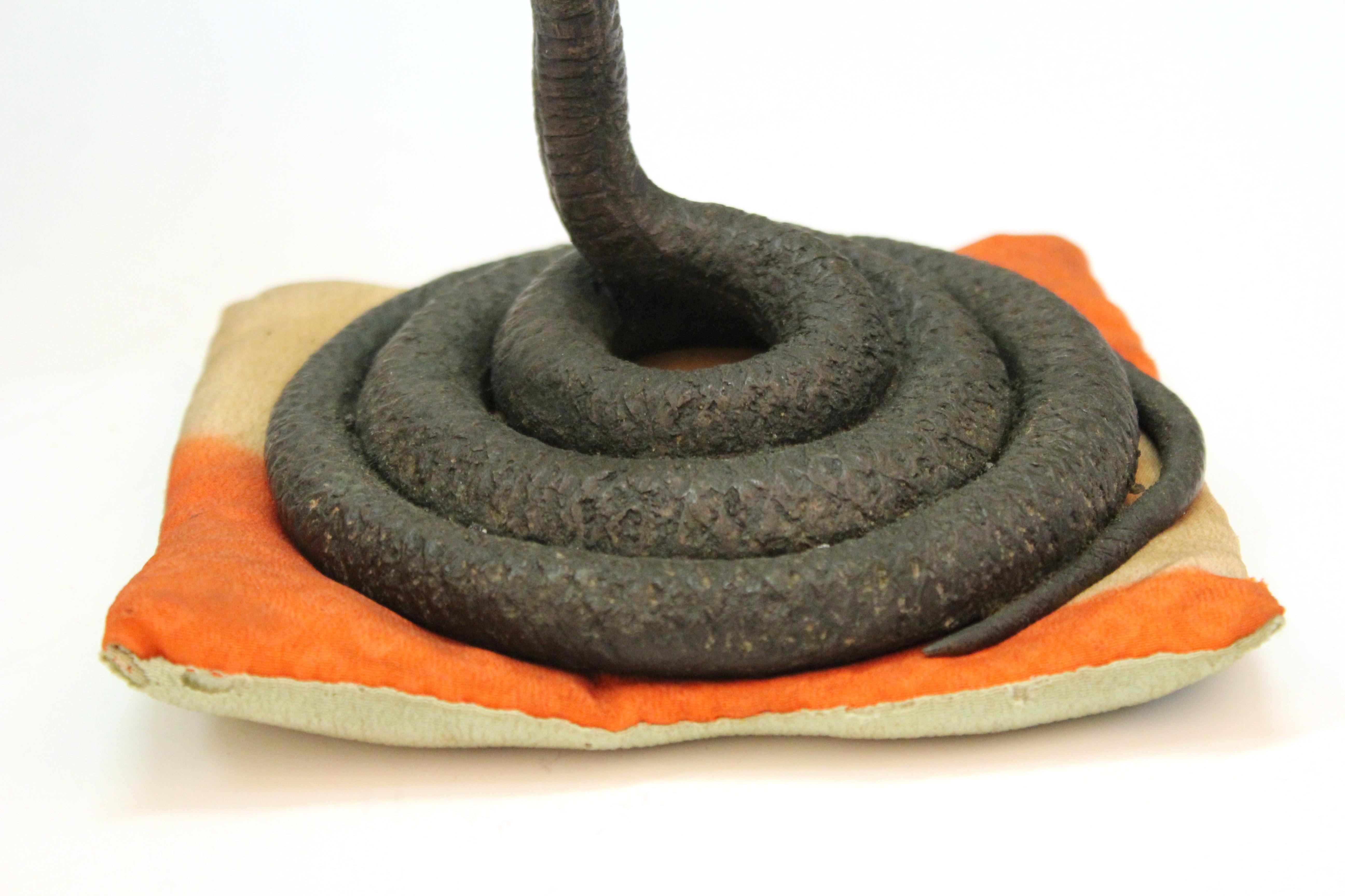 Japanese Edo Period Bronze Snake with Wood Shrine 5