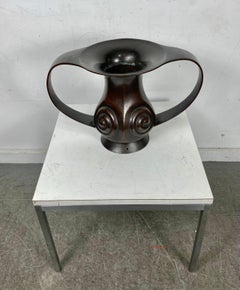 Japanese Edo Period Bronze Vase of Mimikuchi Flying Handle Form