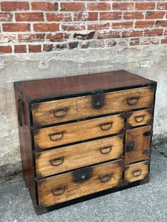 Japanese Edo Period c1850's Chobadansu Merchant Chest Kiri & Sugi Tansu 36"W