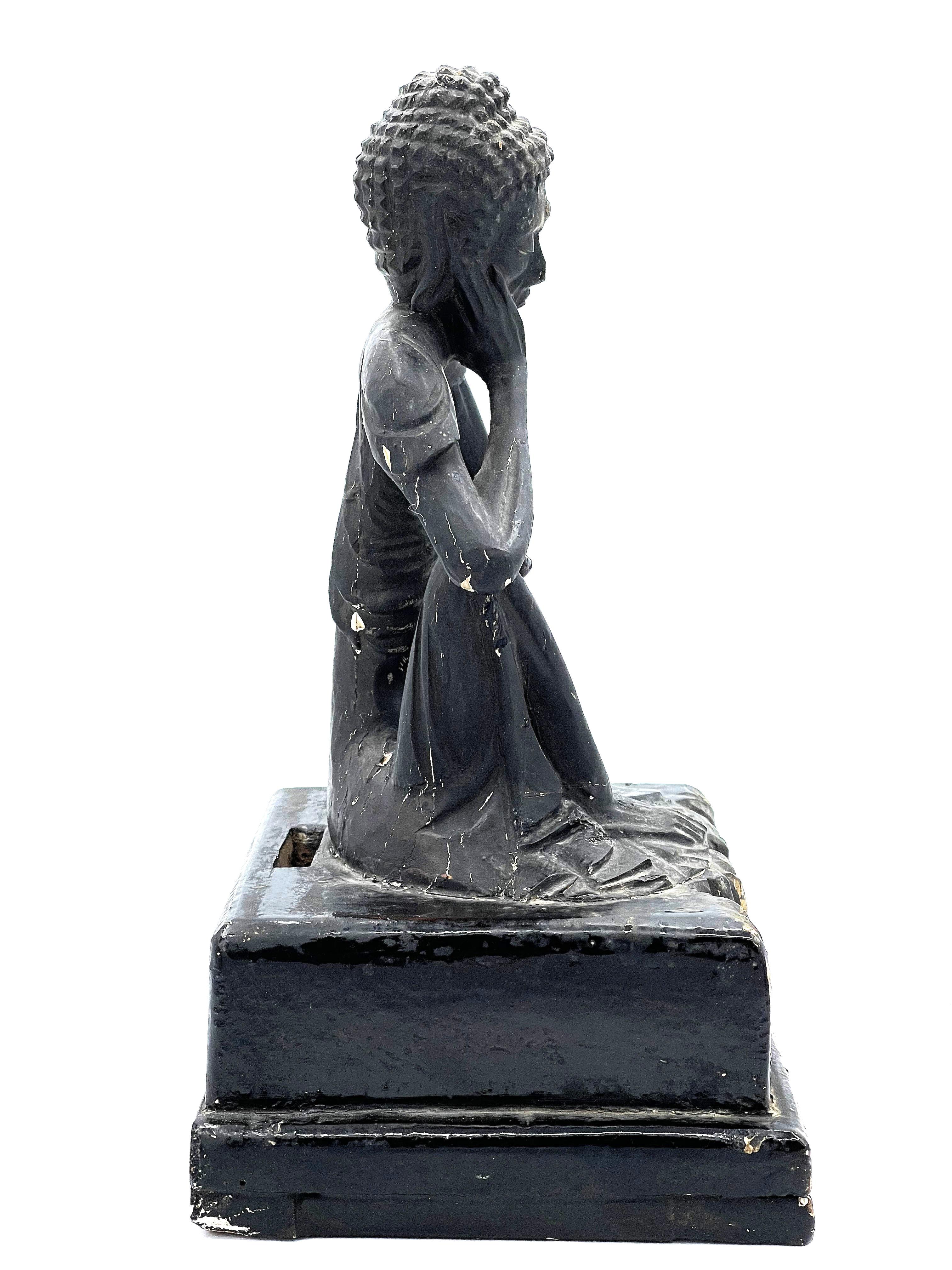 XVIII secolo Buddha seduto del digiuno intagliato del periodo Edo giapponese, 18° C./inizio 19° C. in vendita