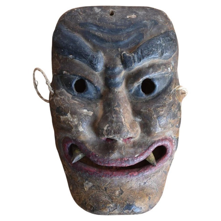 Japanese Edo Period Demon Antique Mask / Traditional Performing Arts /  Kyogen at 1stDibs