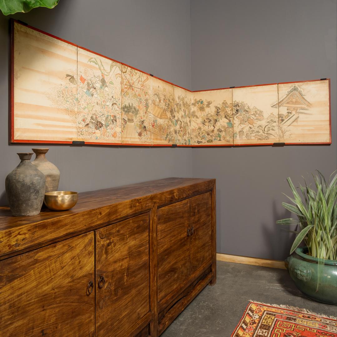 Japanischer Festschirm aus der Edo-Zeit, um 1750 im Zustand „Gut“ im Angebot in Chicago, IL