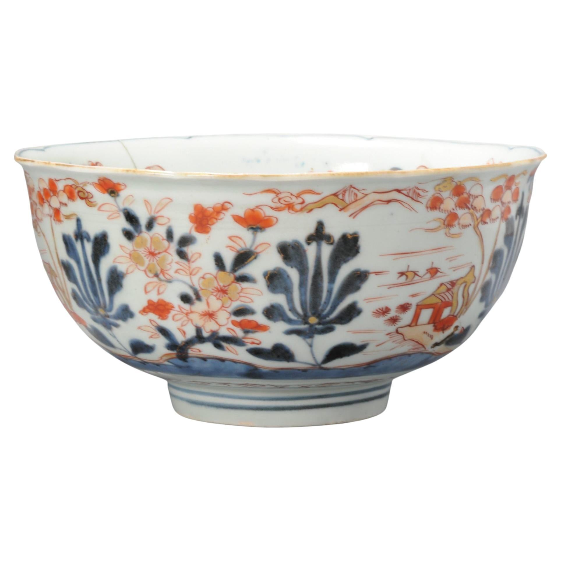 Japanische Edo-Periode Imari Porcelain Schale Japan Lotusblumen, C 1680-1700
