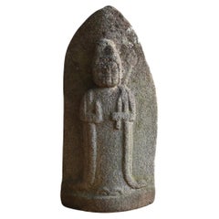 Buddha di pietra giapponese del periodo Edo Kannon/1700-1850/Ornamento da giardino