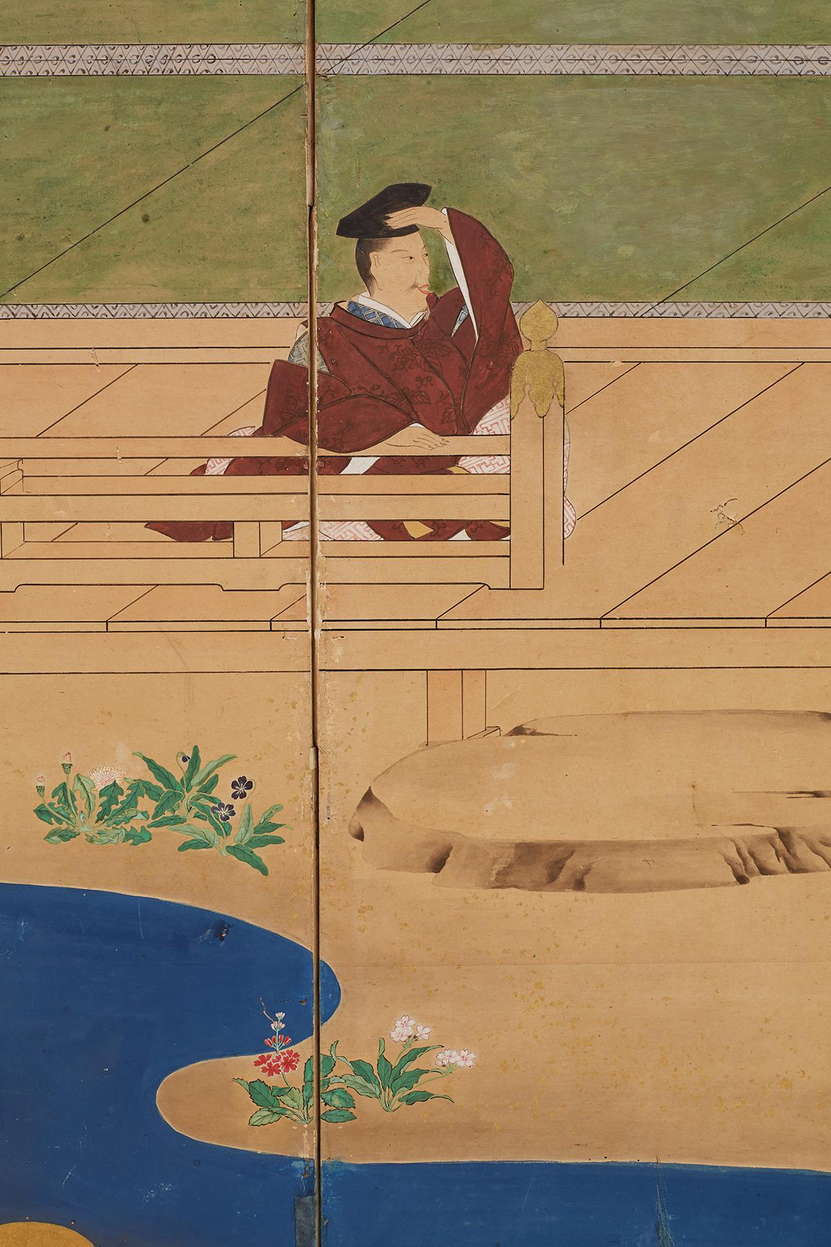  Japanese Edo Period Kano School Six Panel Screen 4