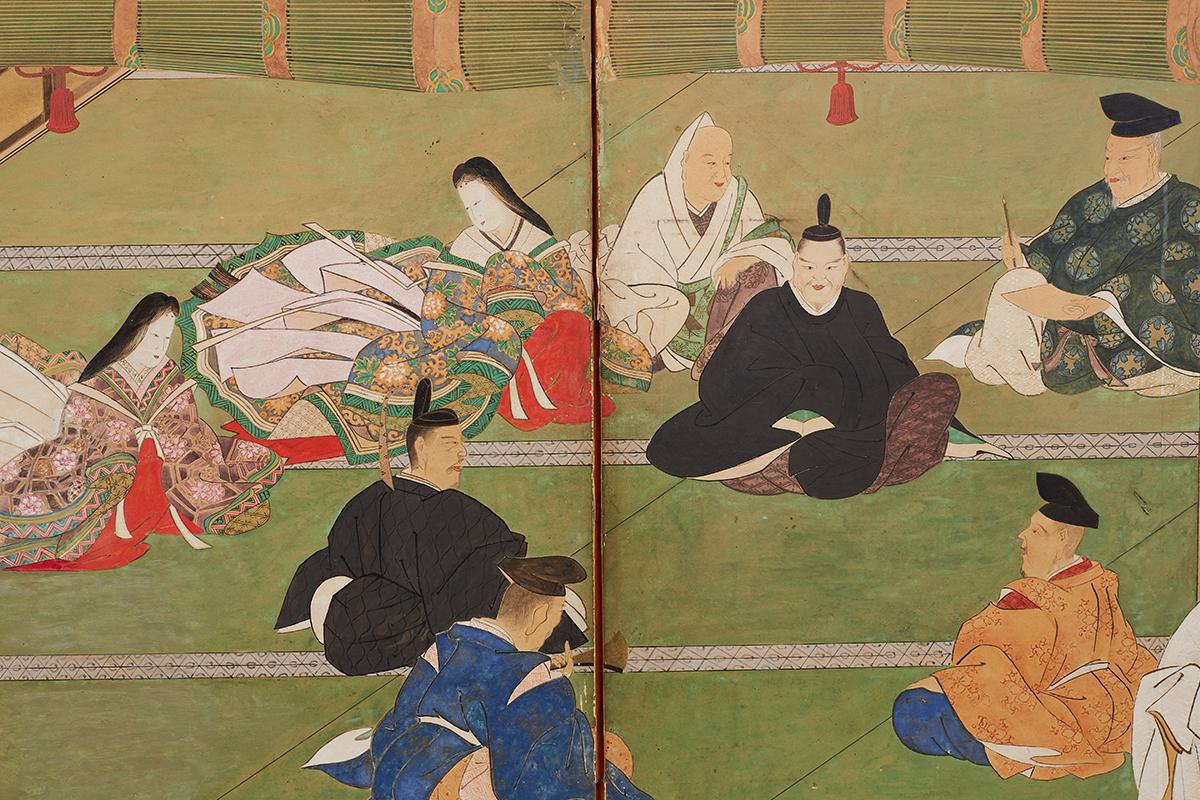  Japanese Edo Period Kano School Six Panel Screen 5