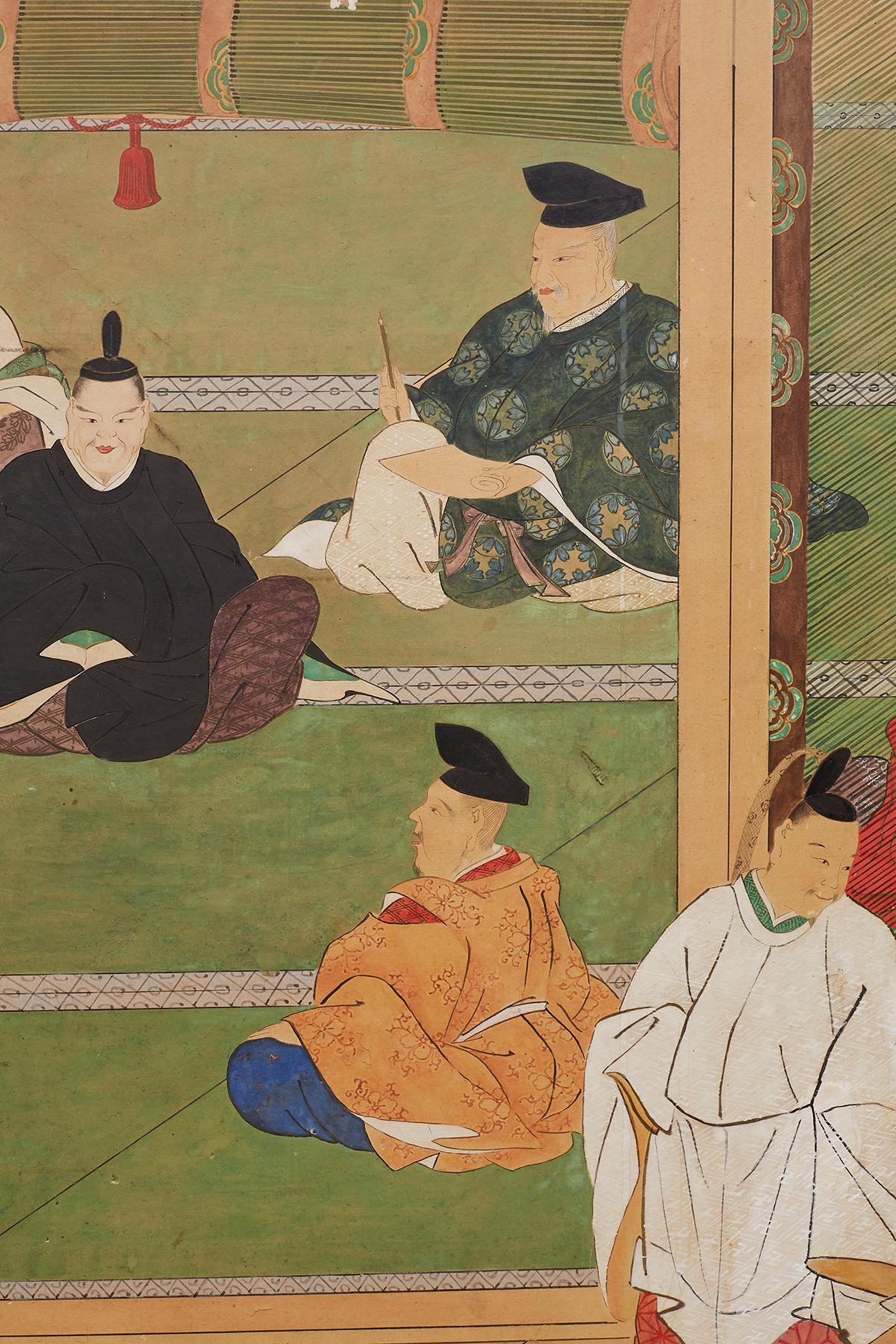  Japanese Edo Period Kano School Six Panel Screen 7