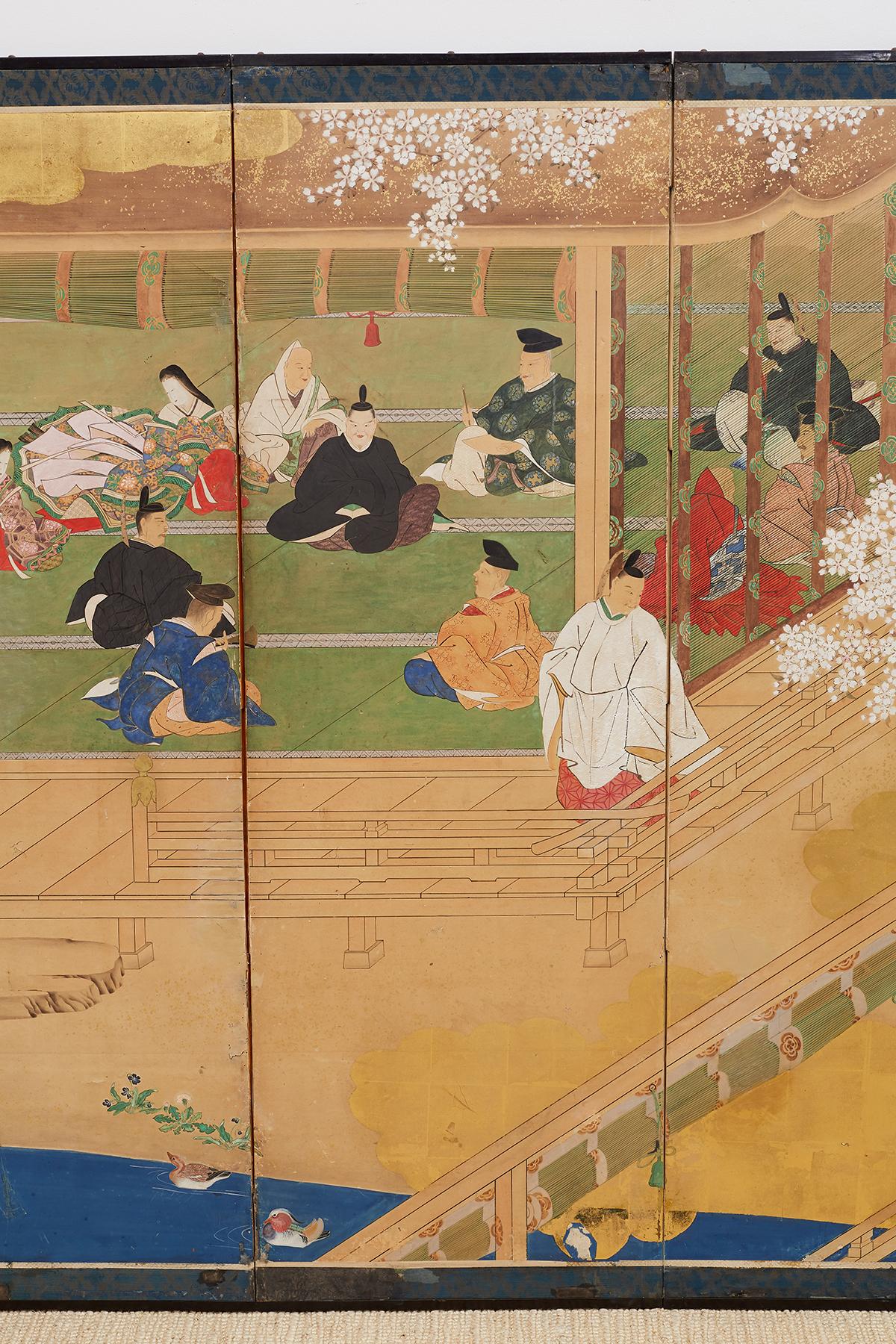  Japanese Edo Period Kano School Six Panel Screen In Fair Condition In Rio Vista, CA