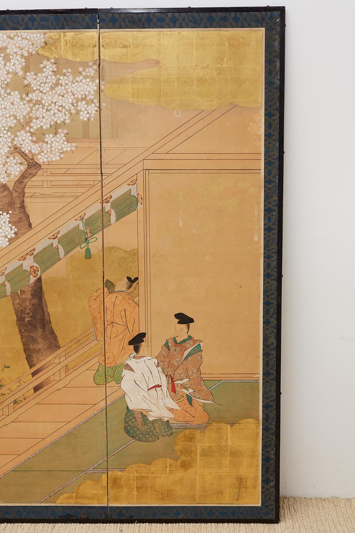 19th Century  Japanese Edo Period Kano School Six Panel Screen