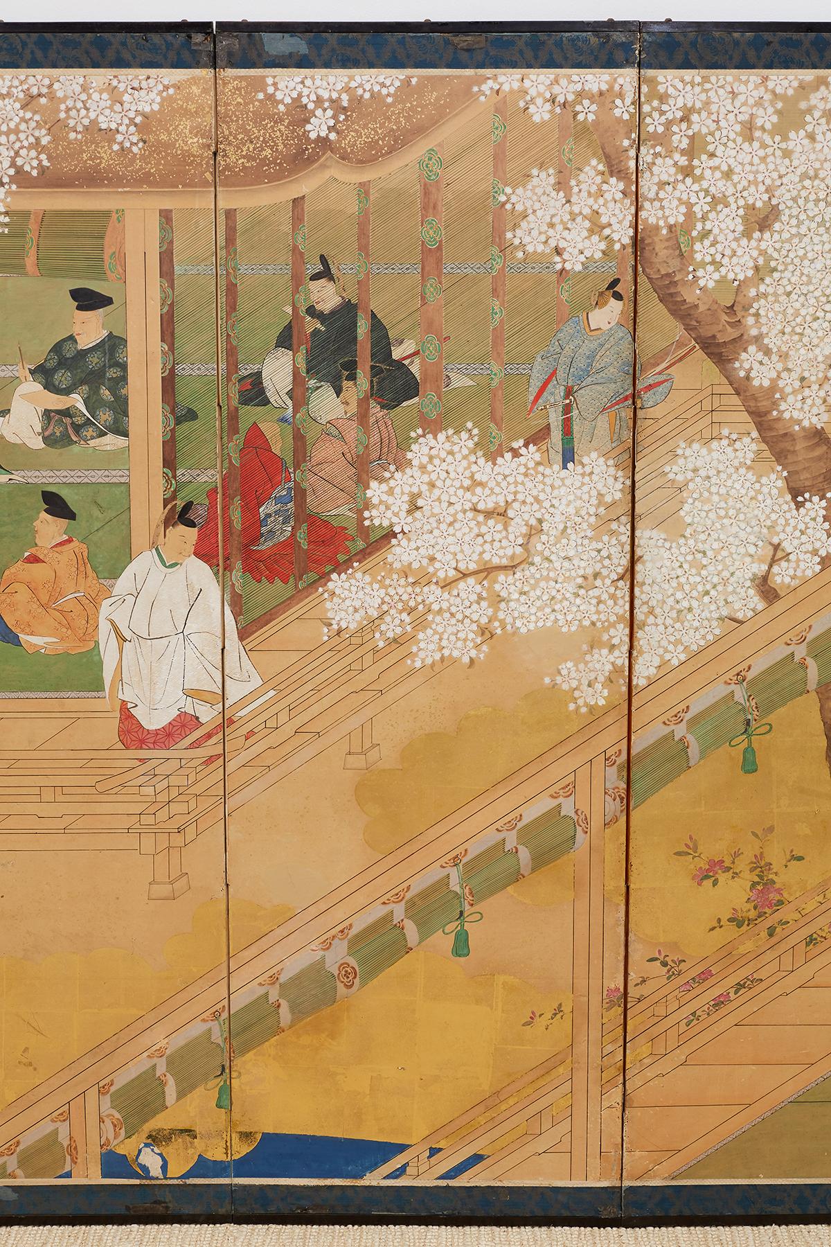  Japanese Edo Period Kano School Six Panel Screen 1