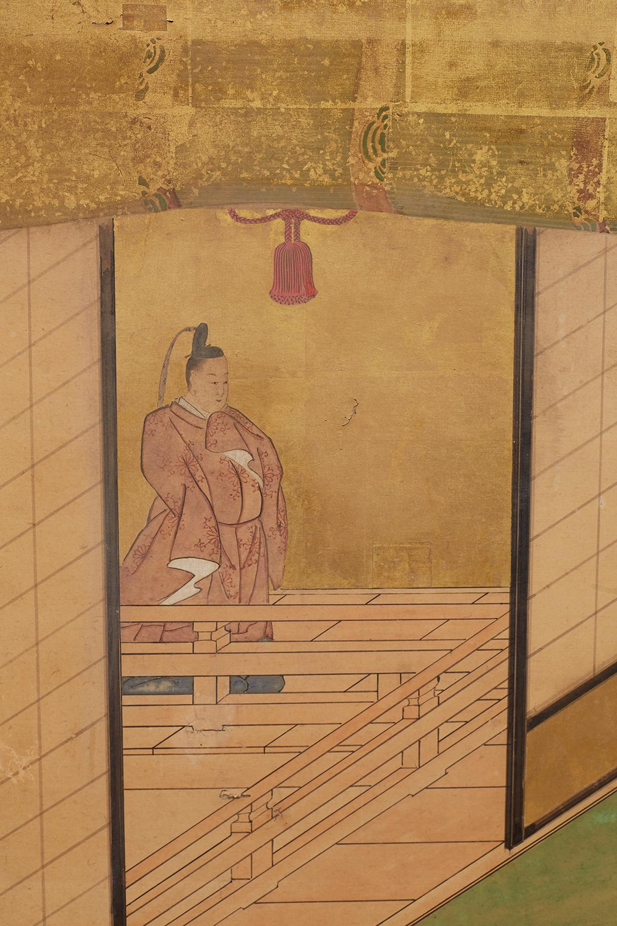  Japanese Edo Period Kano School Six Panel Screen 3