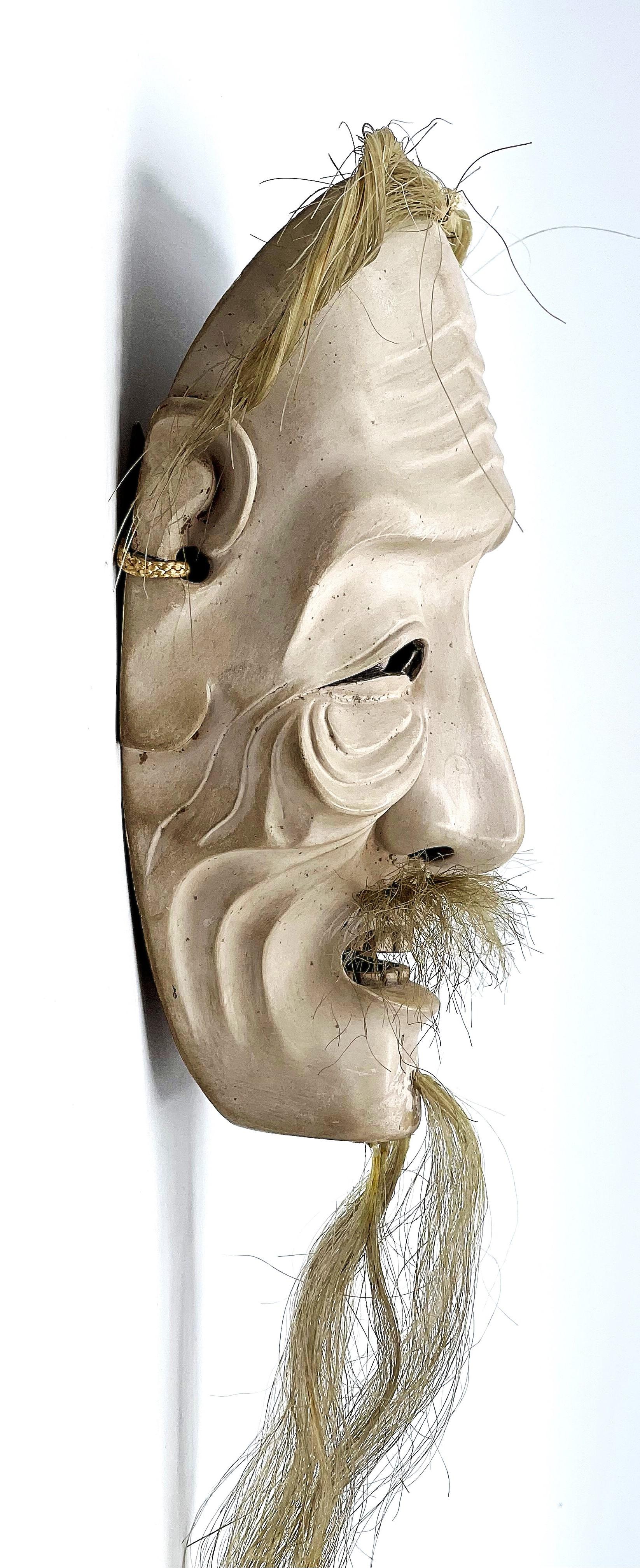 Japonisme Masque Ko-jo d'un vieil homme de la période Edo, vers 1820 en vente