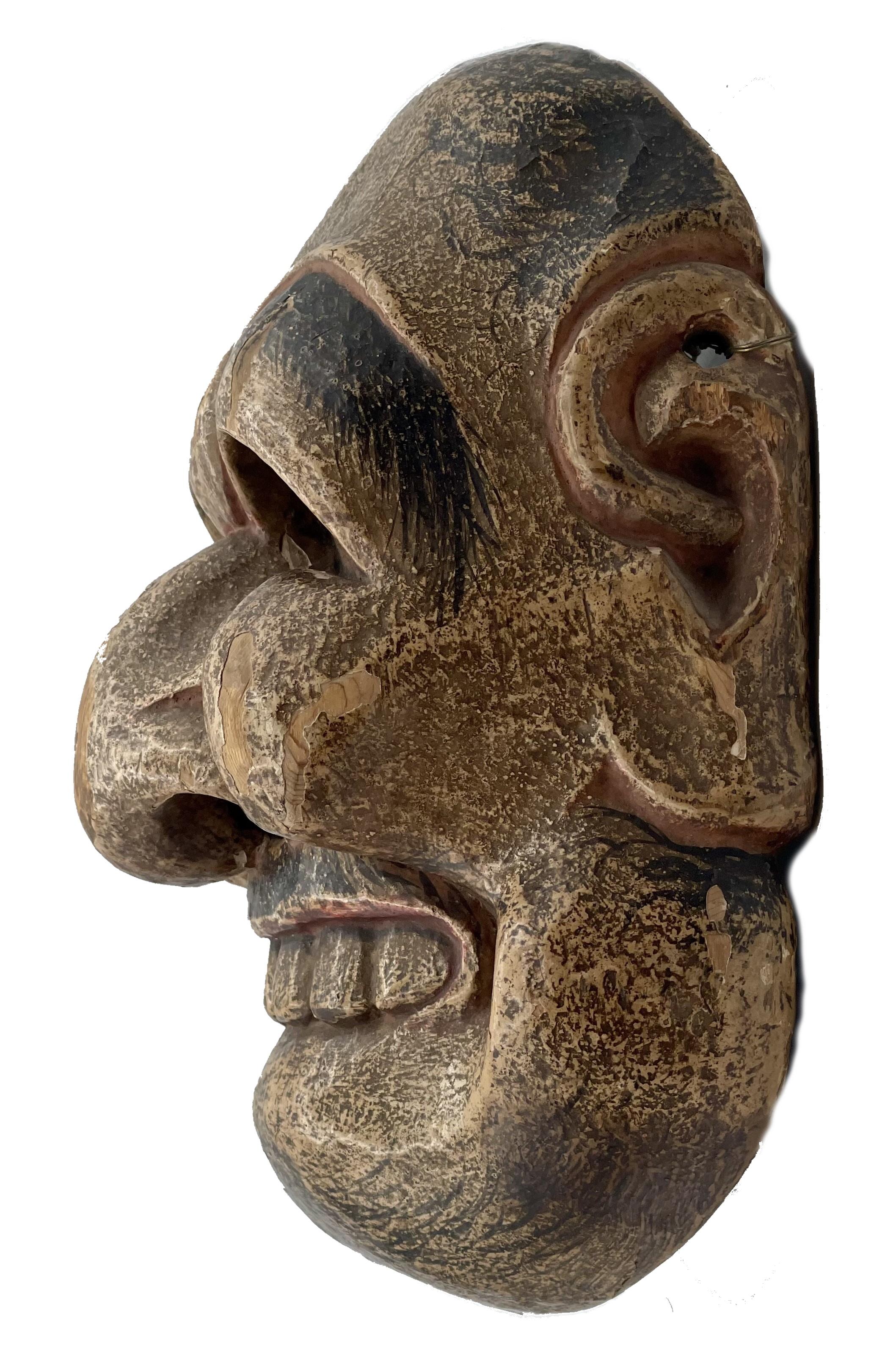 Japonais Masque de gardien japonais de la période Edo, vers 1750 en vente