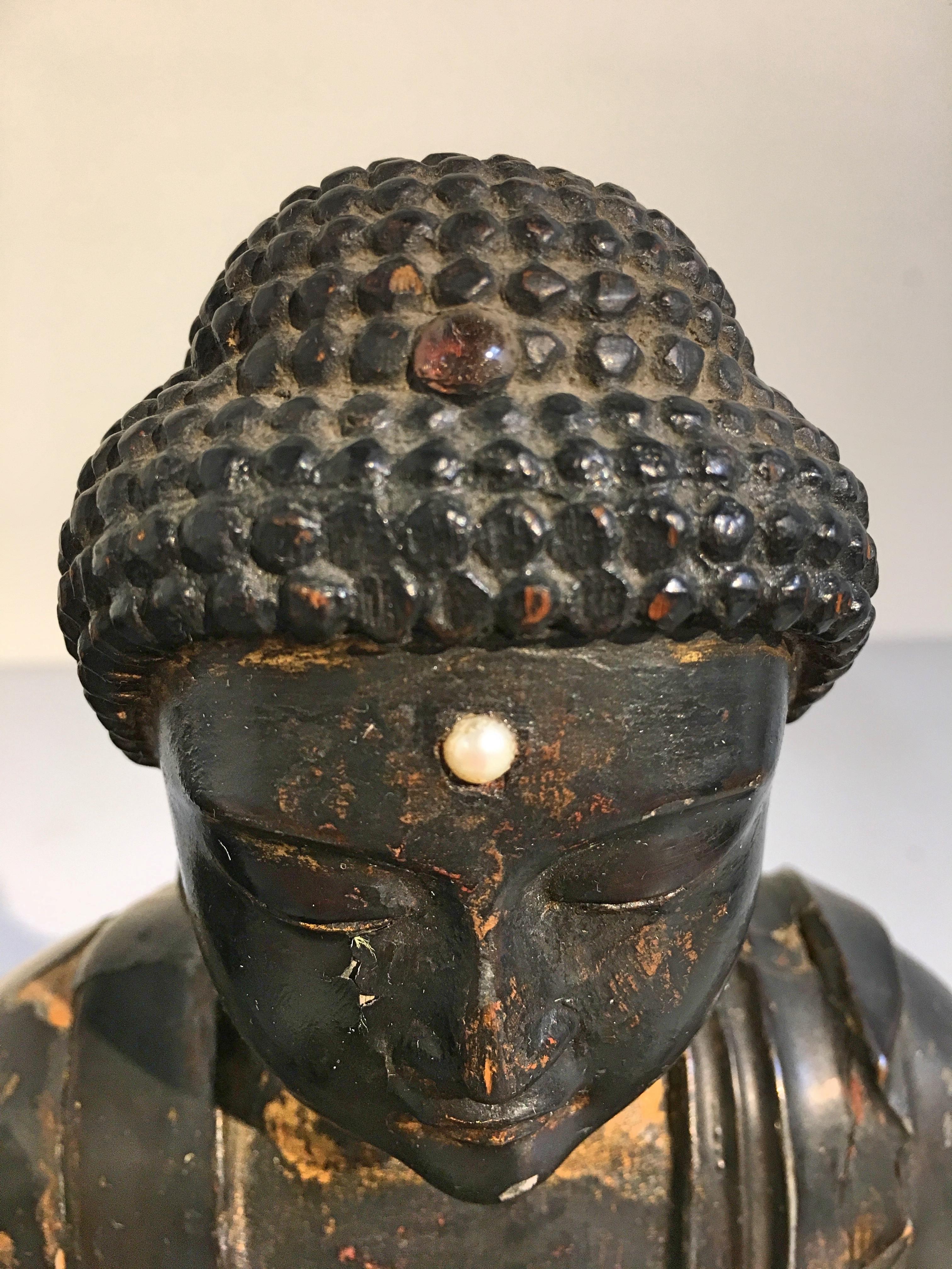 Japanese Edo Period Lacquered Wood Medicine Buddha, Yakushi Nyorai 3