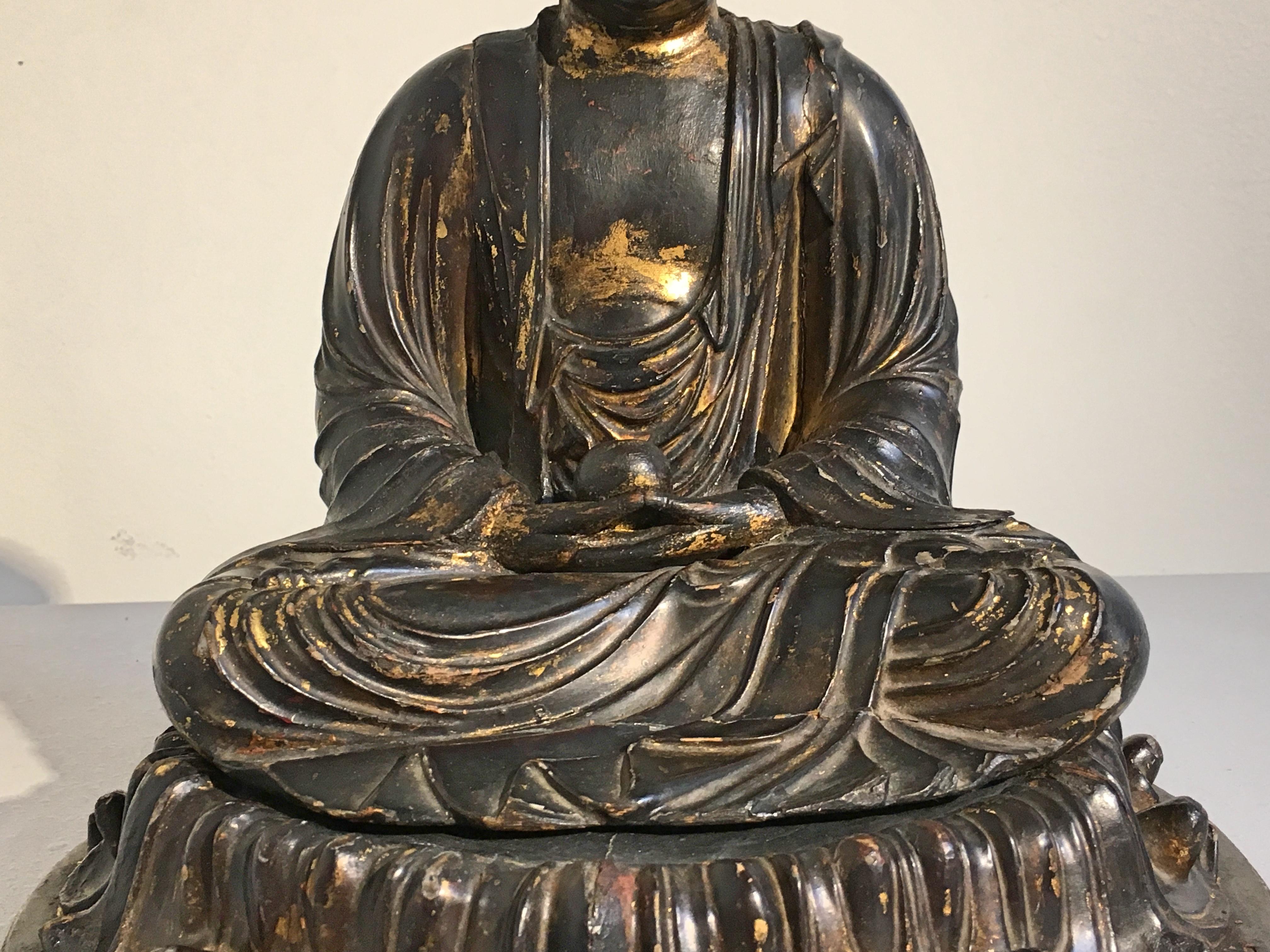 Japanese Edo Period Lacquered Wood Medicine Buddha, Yakushi Nyorai 4