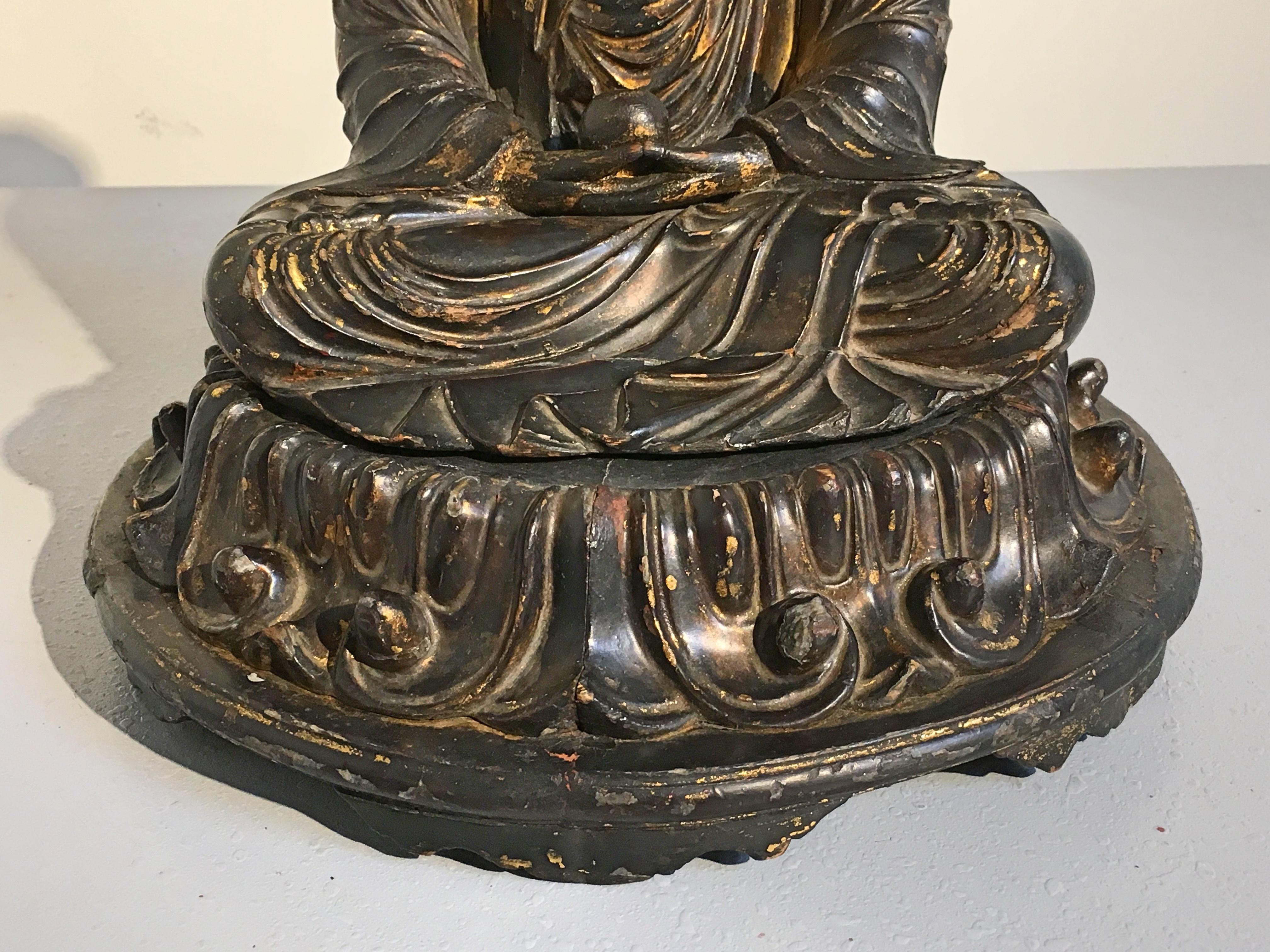 Japanese Edo Period Lacquered Wood Medicine Buddha, Yakushi Nyorai 6