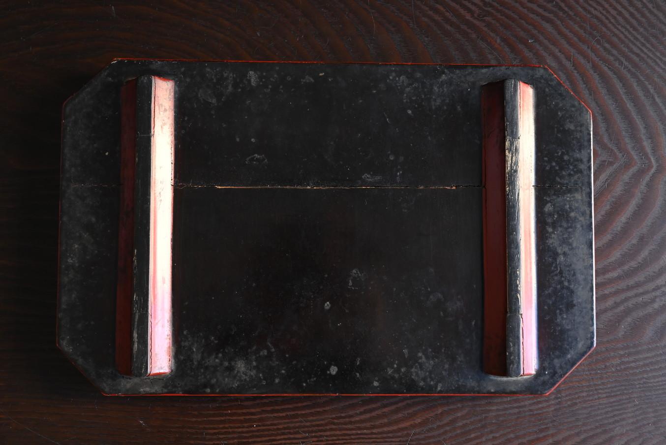 Bandeja de laca japonesa del periodo Edo/1700-1868/bandeja para tazas de café/soporte expositor 8