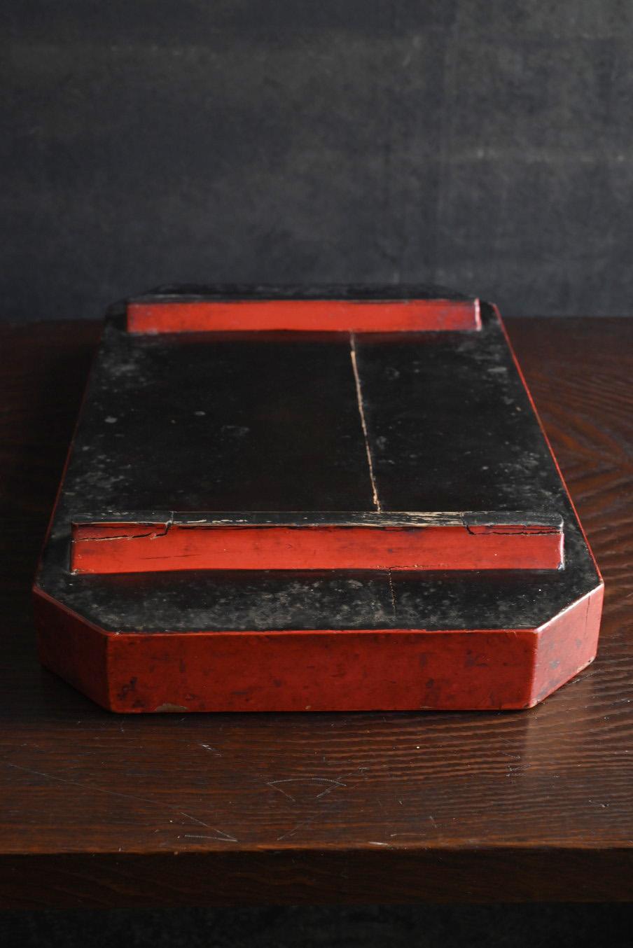 Bandeja de laca japonesa del periodo Edo/1700-1868/bandeja para tazas de café/soporte expositor 9