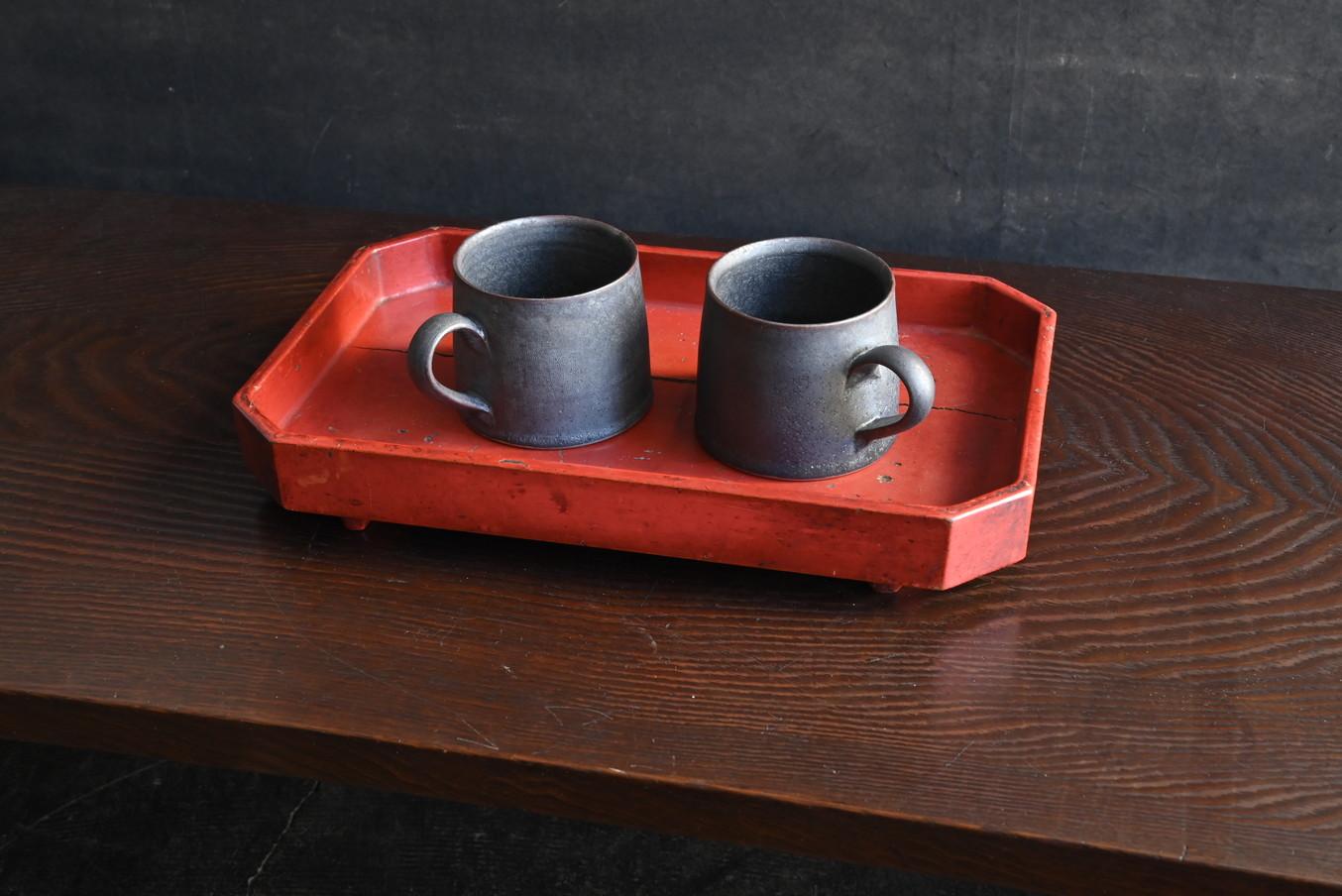 Bandeja de laca japonesa del periodo Edo/1700-1868/bandeja para tazas de café/soporte expositor 13
