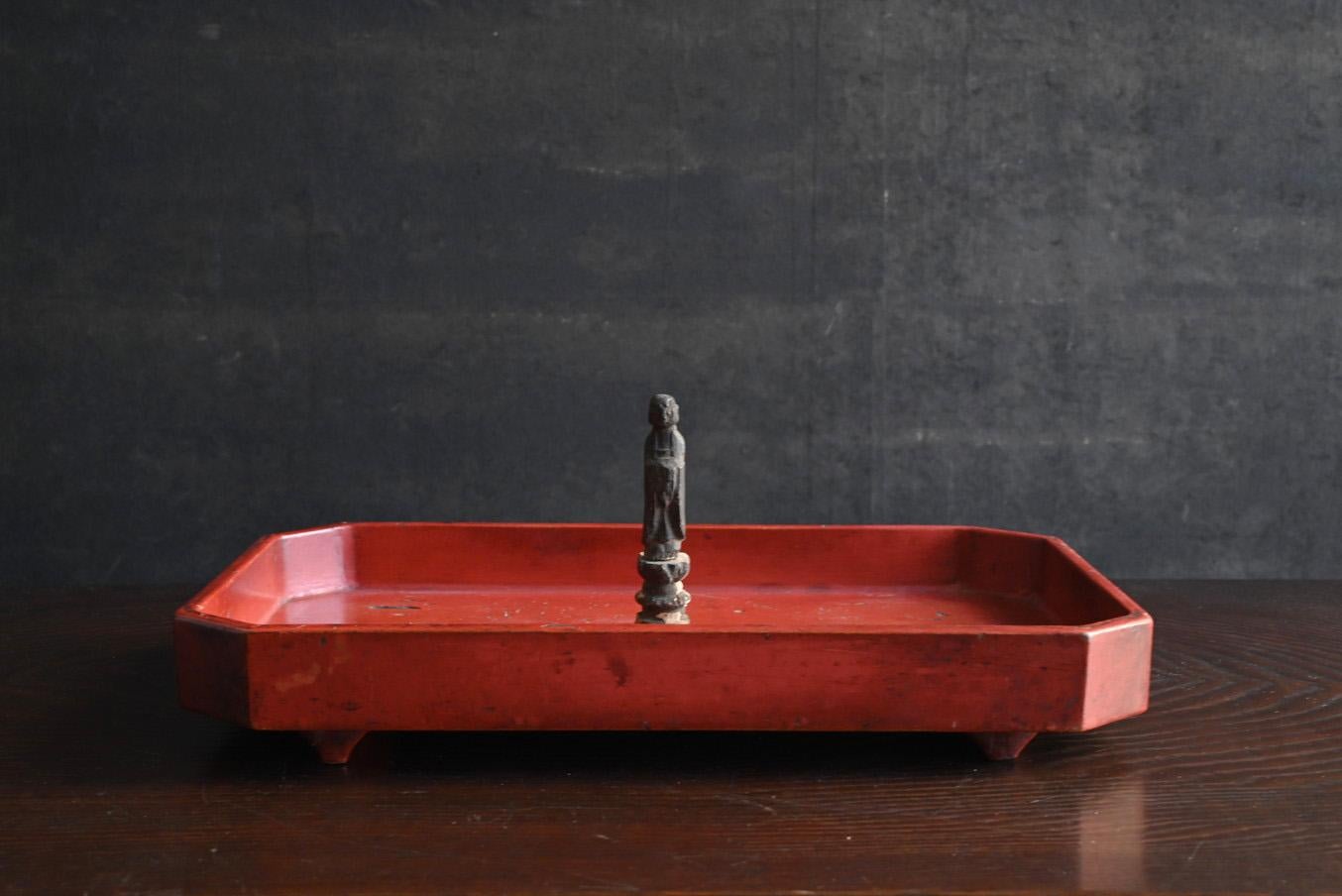 Bandeja de laca japonesa del periodo Edo/1700-1868/bandeja para tazas de café/soporte expositor Madera