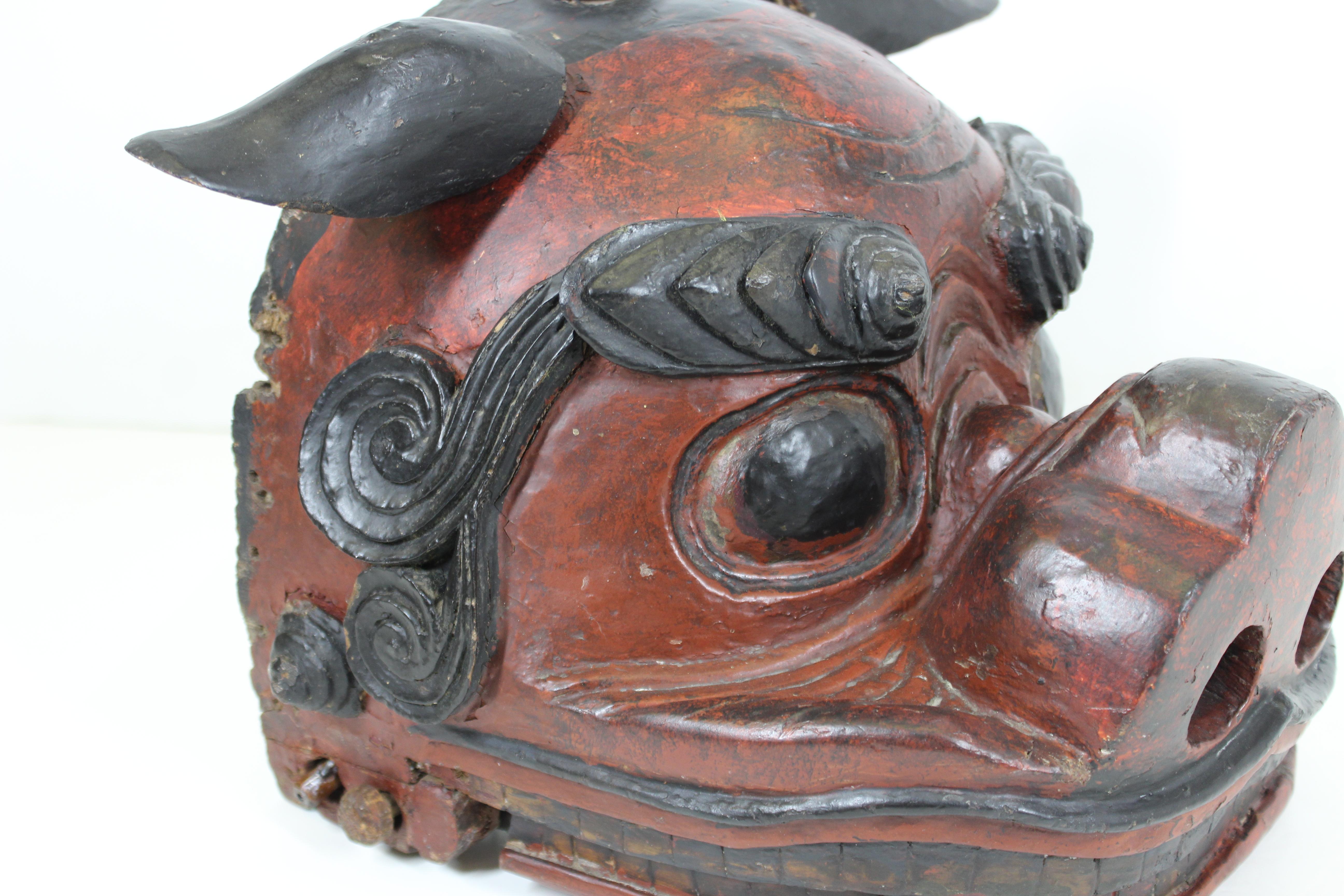 18th Century and Earlier Japanese Edo Period Lion Mask For Sale