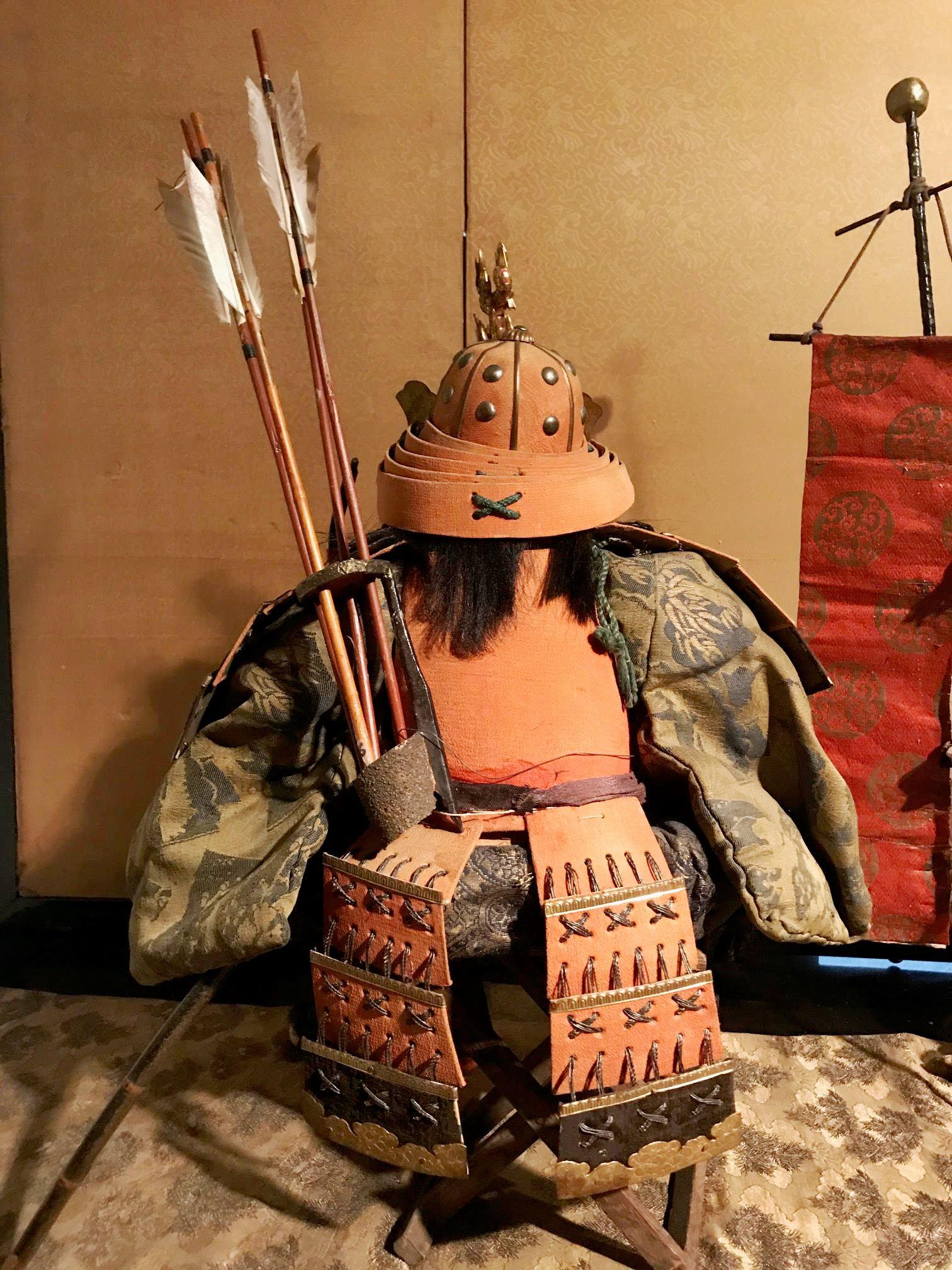 Japanese Edo Period Musha Ningyo Doll of Samurai and Attendant 2