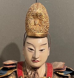 Japanese Edo Period Musha Ningyo Seating Samurai, Ca. 1800