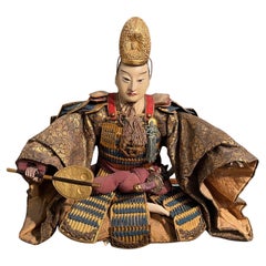 Japanische Edo-Periode Musha Ningyo Sitzen Samurai, ca. 1800