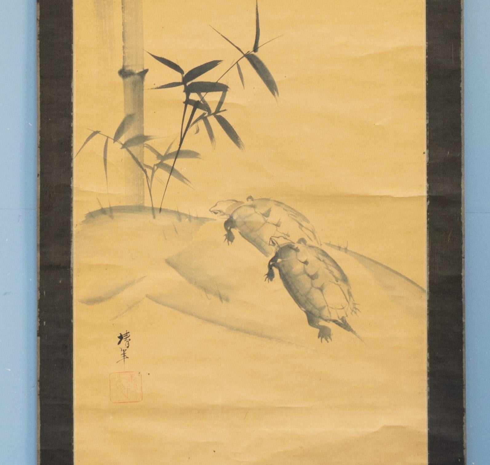 Japanese Edo Period Painting Scroll Ônishi Chinnen '1792 - 1851'  Artist Signed In Good Condition For Sale In Amsterdam, Noord Holland