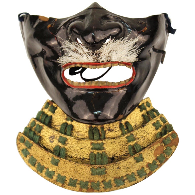 Japanese Edo Period Samurai Mask at 1stdibs Japanese Edo Period Samurai Mask at 1stdibs