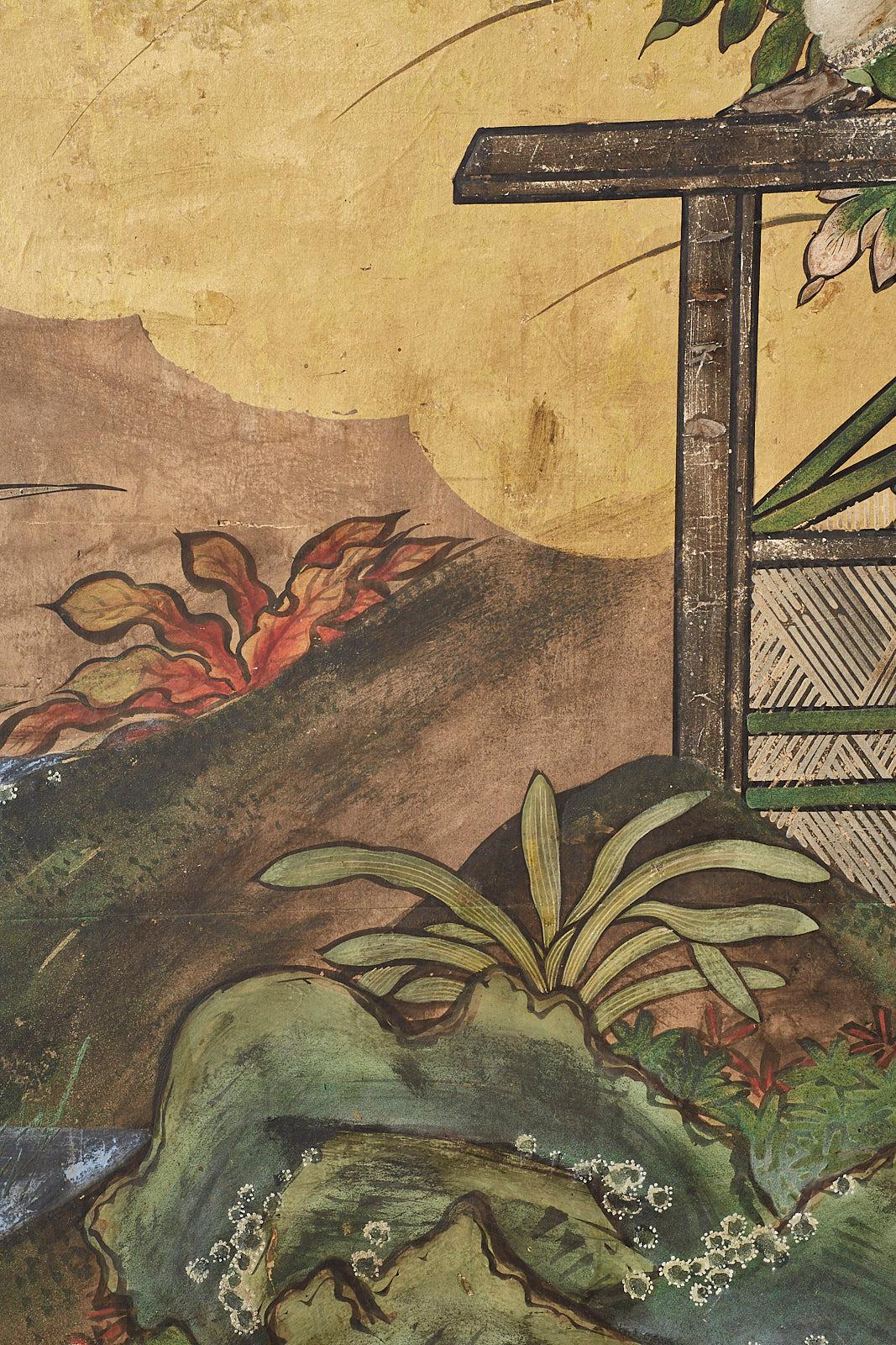 Japanese Edo Period Six-Panel Screen Summer Landscape 9