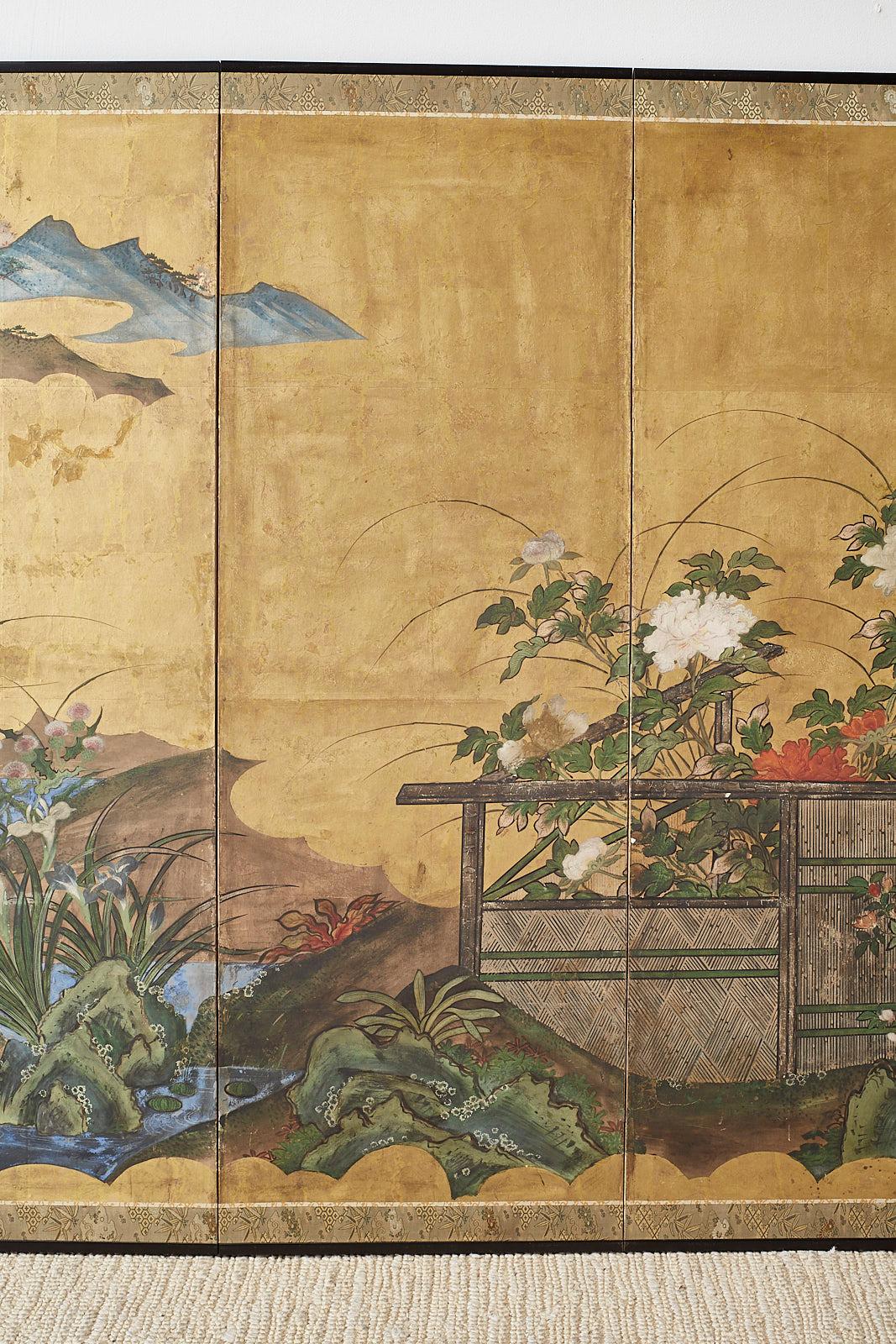 18th Century and Earlier Japanese Edo Period Six-Panel Screen Summer Landscape