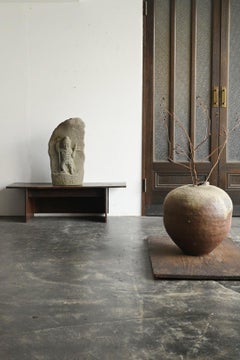 Japanese Edo period stone Buddha statue / [guardian deity] / circa 18th century