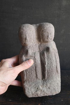 Dōsojin japonais en pierre de la période Edo (forme de moine jumelé), 17e-18e siècle