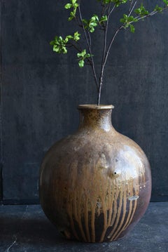 Japanese Edo period vase/17th to 19th century/Antique vase/Natural glaze