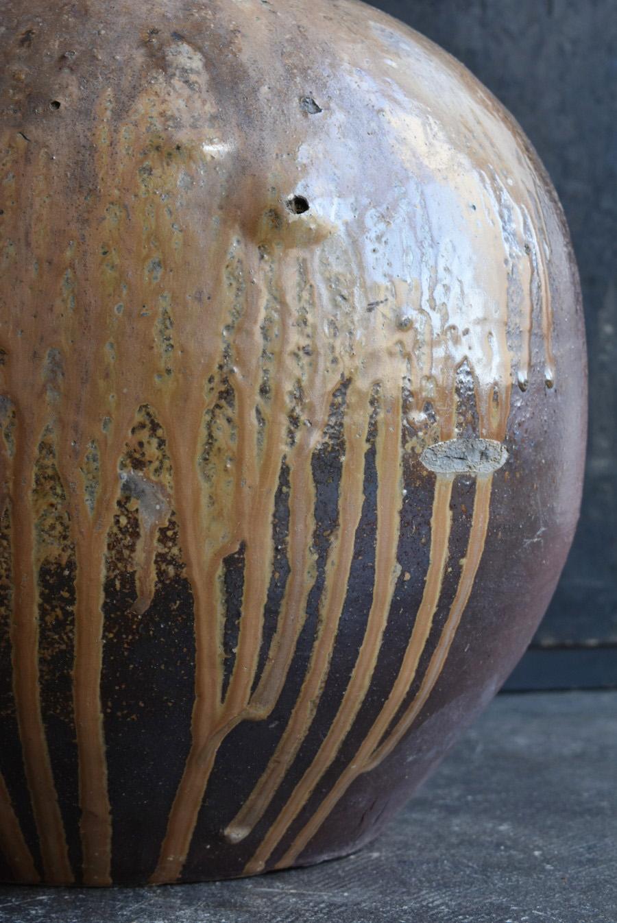 Japanische Vase aus der japanischen Edo-Periode/17. bis 19. Jahrhundert/Antike Vase/Naturglasur 3