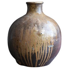 Vase japonais de la période Edo (17e au 19e siècles)/ Vase ancien/Glaçure naturelle