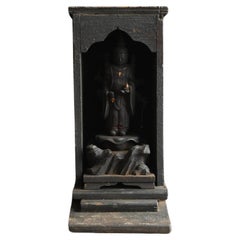 statue de Bouddha en bois de la période Edo japonaise / [Benzaiten] / Ornement Wabi-sabi