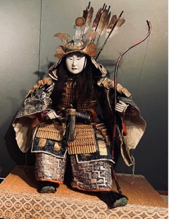 Japanese Edo Period Yoshitsune and Bannerman Warrior Musha Ningyô, Ca. 1800