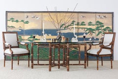 Japanese Edo Screen Hamamatsu Pine Shore with Cranes
