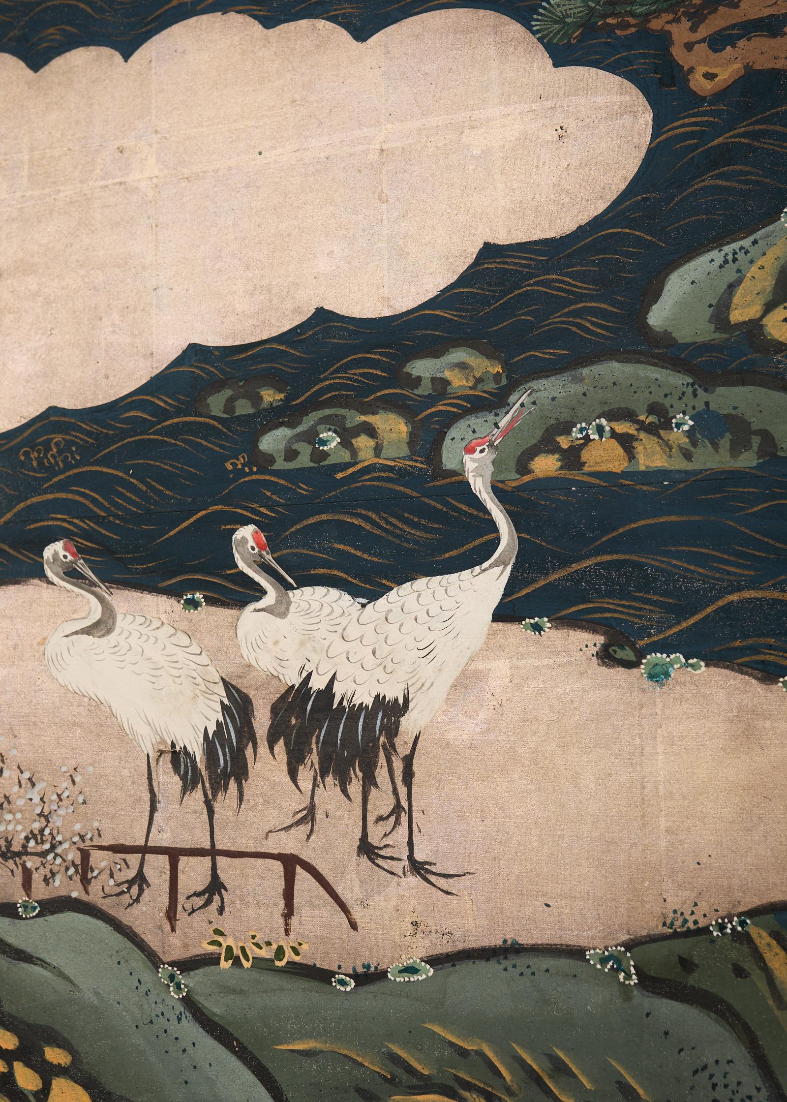 Japanese Edo Screen Kano School Isle of Immortals in vendita 8