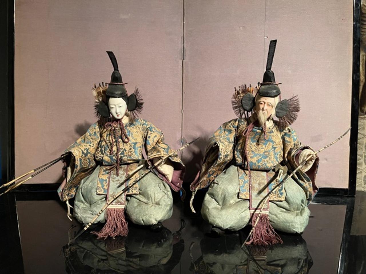 Mid-19th Century Japanese Edo Shinto Guardian Ningyo Dolls