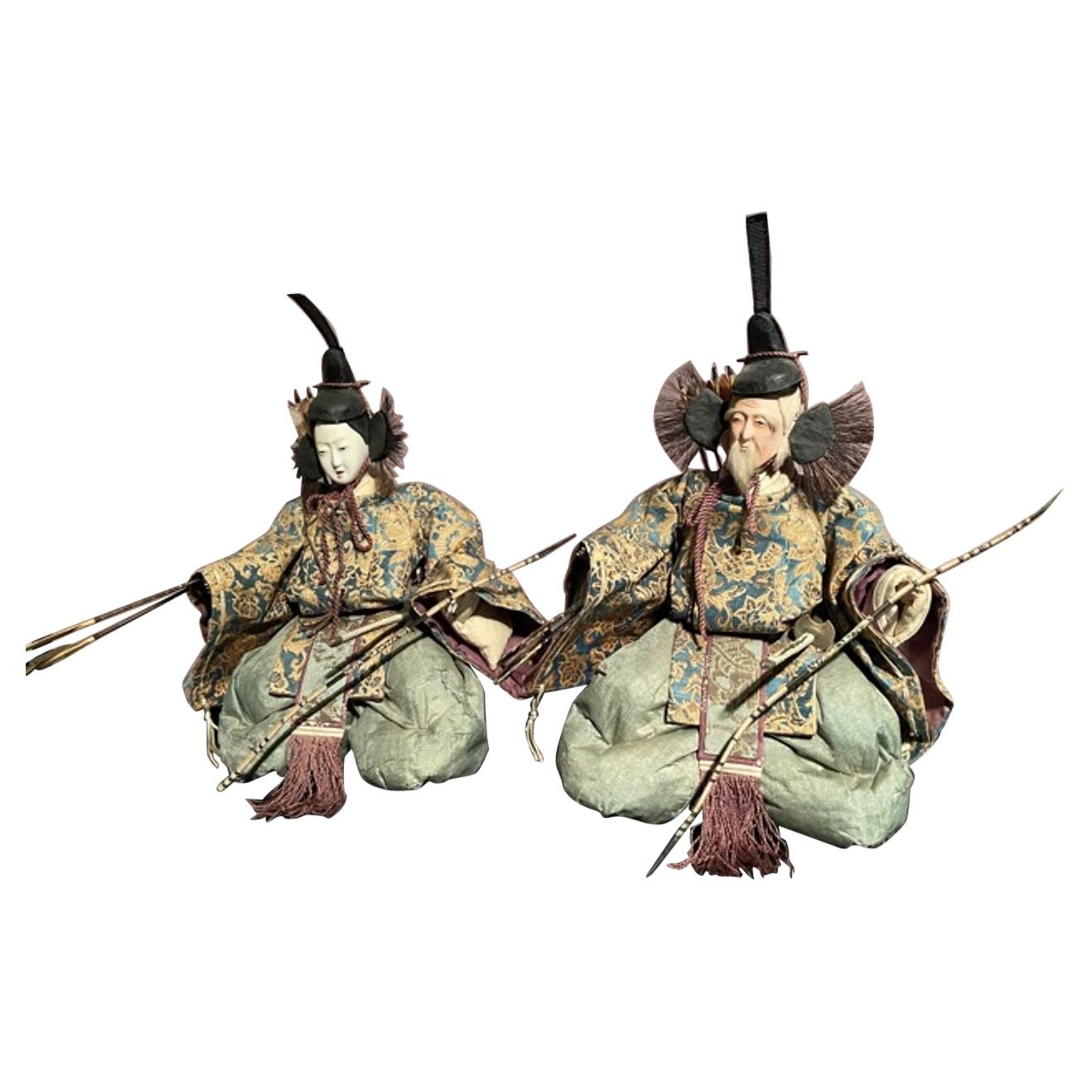 Japanese Edo Shinto Guardian Ningyo Dolls