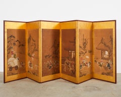 Japanese Edo Six Panel Screen Chinese Children at Play