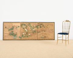 Japanese Edo Six Panel Screen Flowering Morning Glory