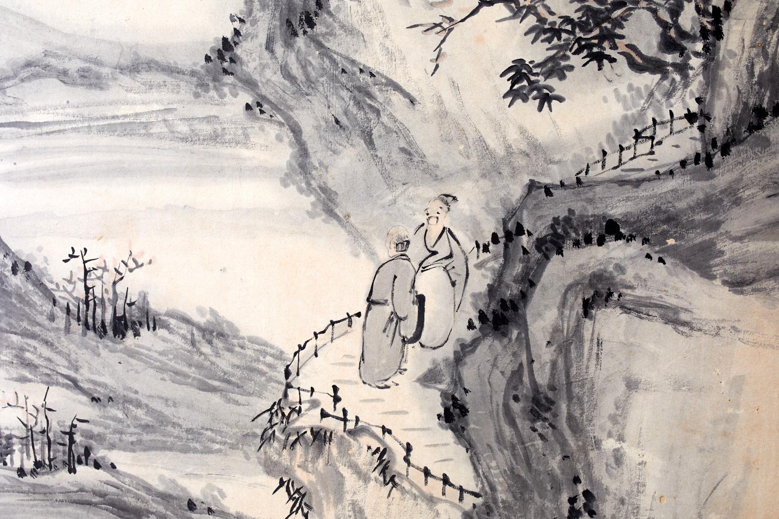 Japanese Edo Six-Panel Screen of Mountain Landscapes 4