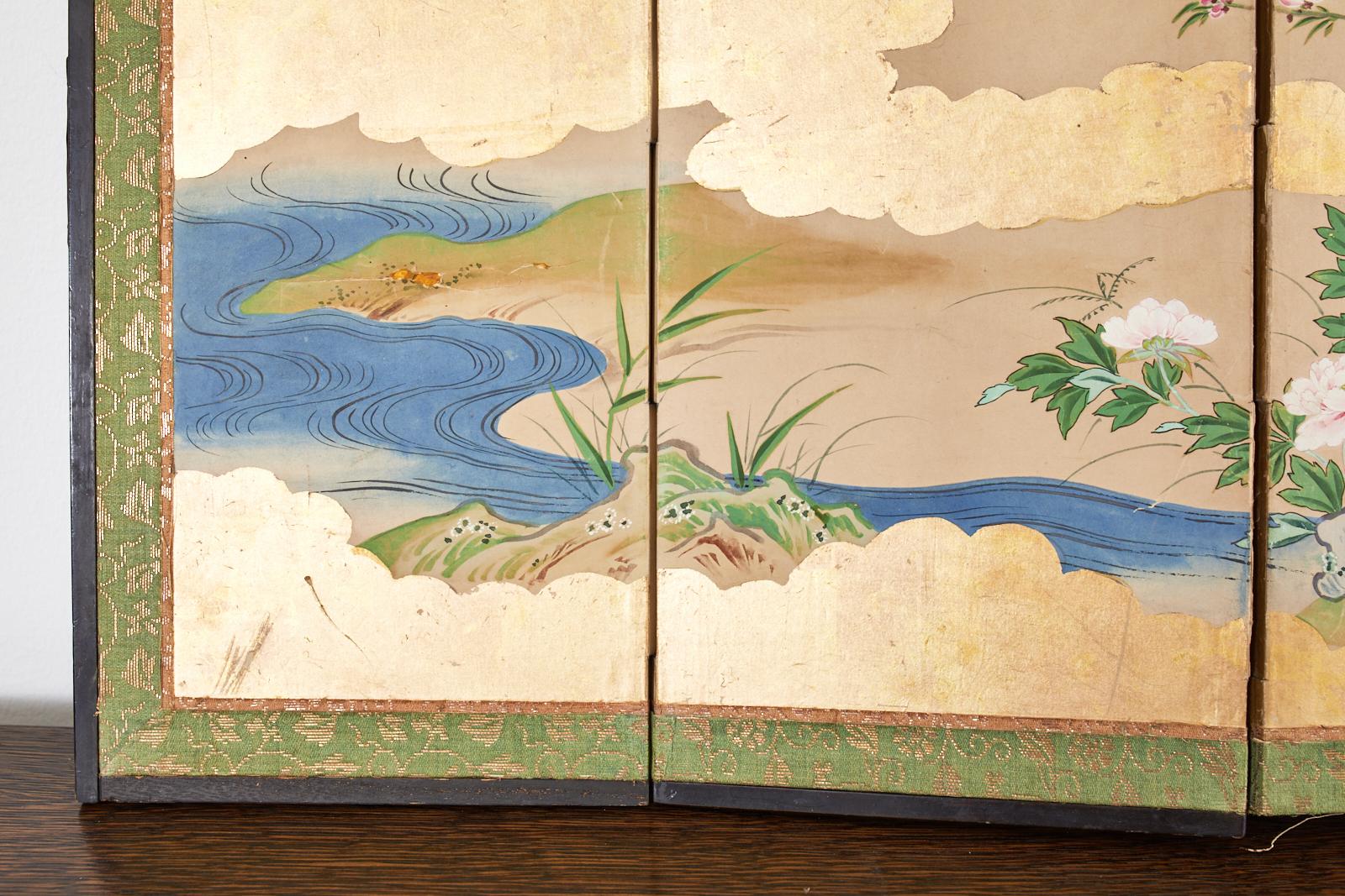 Japanese Edo Six Panel Table Screen After Maruyama Okyo For Sale 10