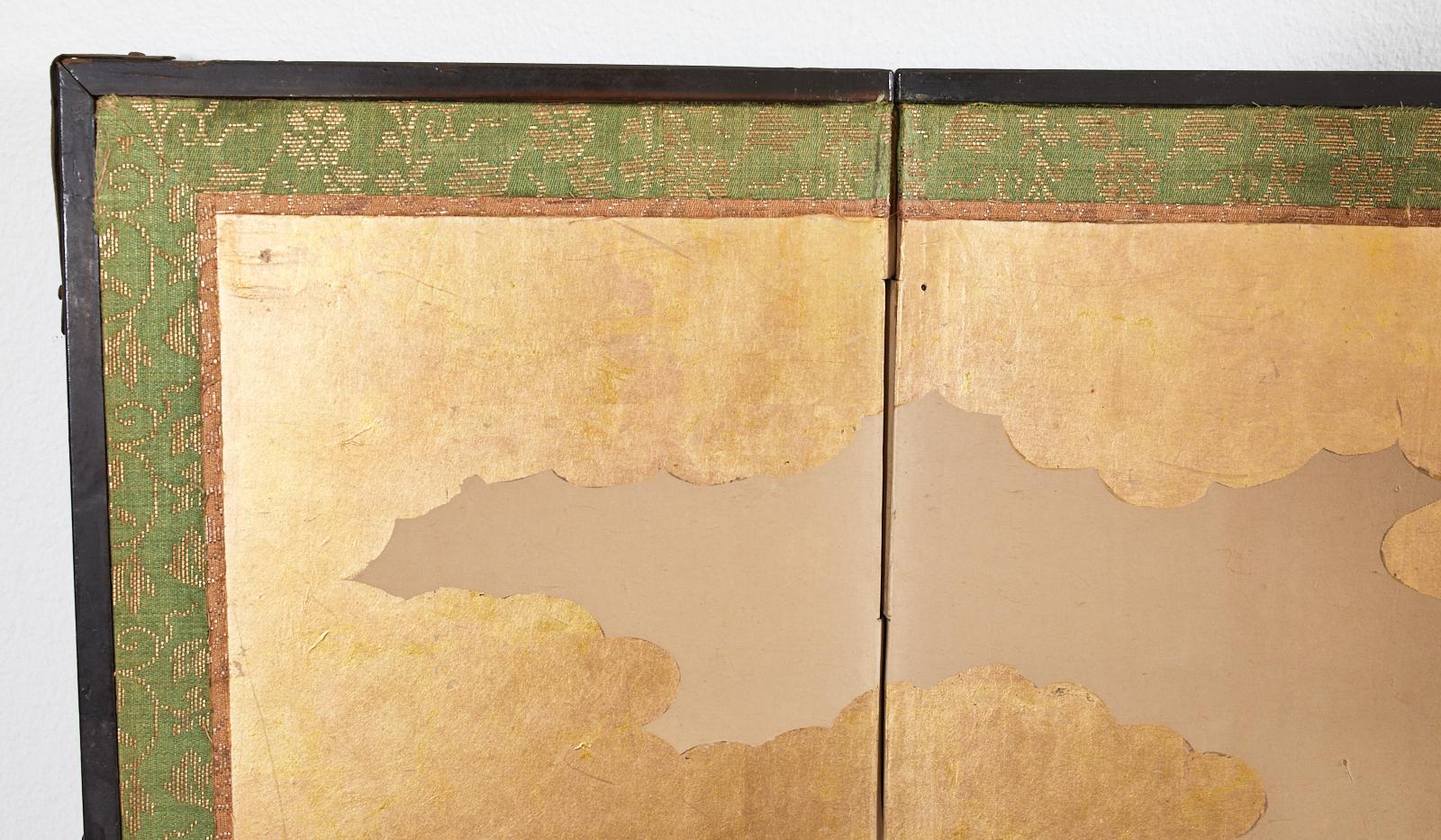 Japanese Edo Six Panel Table Screen After Maruyama Okyo For Sale 12