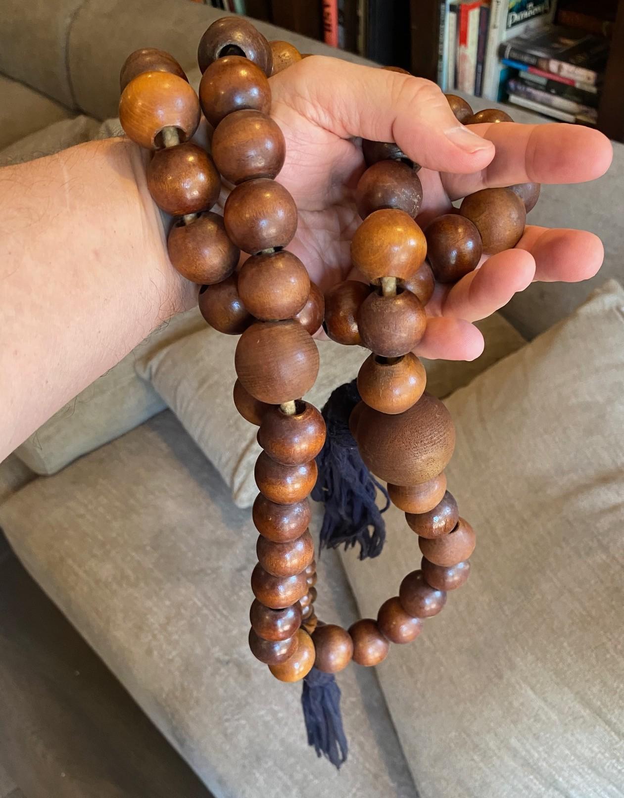 Japanese Edo Temple Shrine Buddhist Monk Juzu Prayer Beads Mala Rosary Necklace For Sale 14